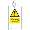 Warning - Defective - Double Sided Safety Tag (Pack of 10)