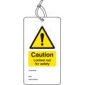Lockout Tag - Caution - Locked Out for Safety (Pack of 10)