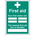 First Aiders the Nearest First Aid Box Is Situated - Adapt-a-Sign