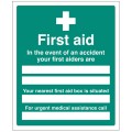 In the Event of an Accident - Your First Aiders are - First Aid Box is