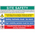 Site Safety - H&S Act - Construction Work - Helmets - Hi Vis - Unauthorised Entry Forbidden