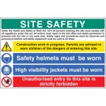 Site Safety - H&S Act - Construction Work - Helmets - Hi Vis - Unauthorised Entry Forbidden